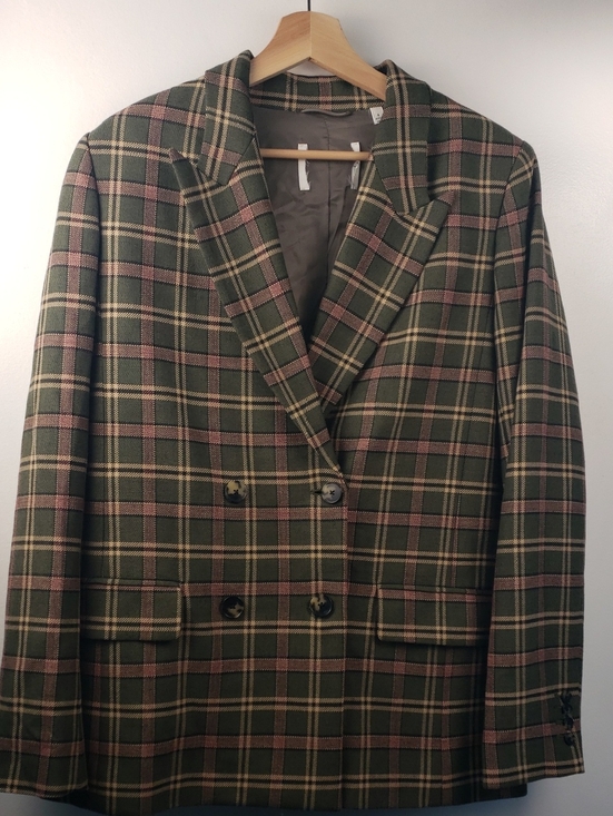 Wilfred Other - Aritzia Wilfred Wool-Blend Margaux Plaid Double Breasted Blazer in green Size 4
